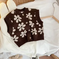 Autumn Baby Sweater Vintage Knit Kids Vests for Girls Boys Waistcoat Children Cardigan Coat Infant Clothing Baby Clothes 4