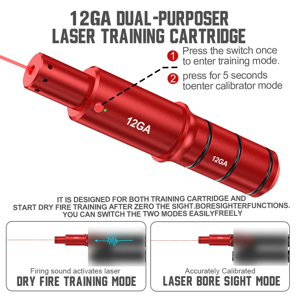 12GA Dual-Purpose Magnetic Suction Laser Training Bullet for Gun Practice