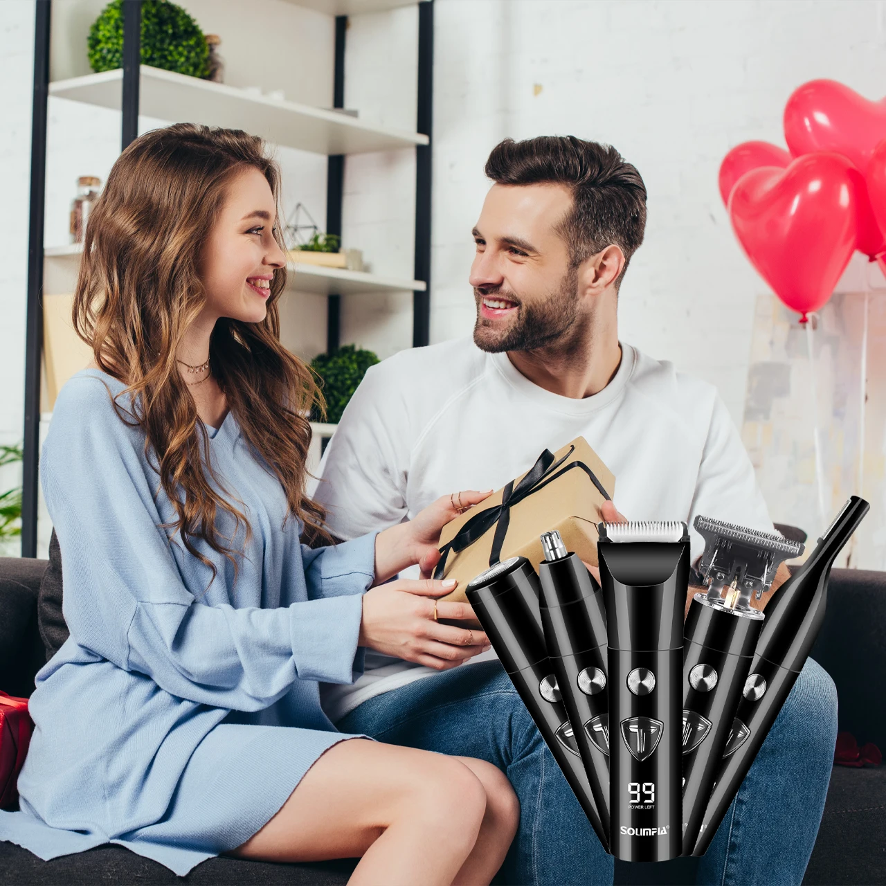 Solimpia 전문 헤어 클리퍼 트리머 사타구니 및 바디 트리머 남성 교체 가능한 전기 면도기 다기능 손질 기계