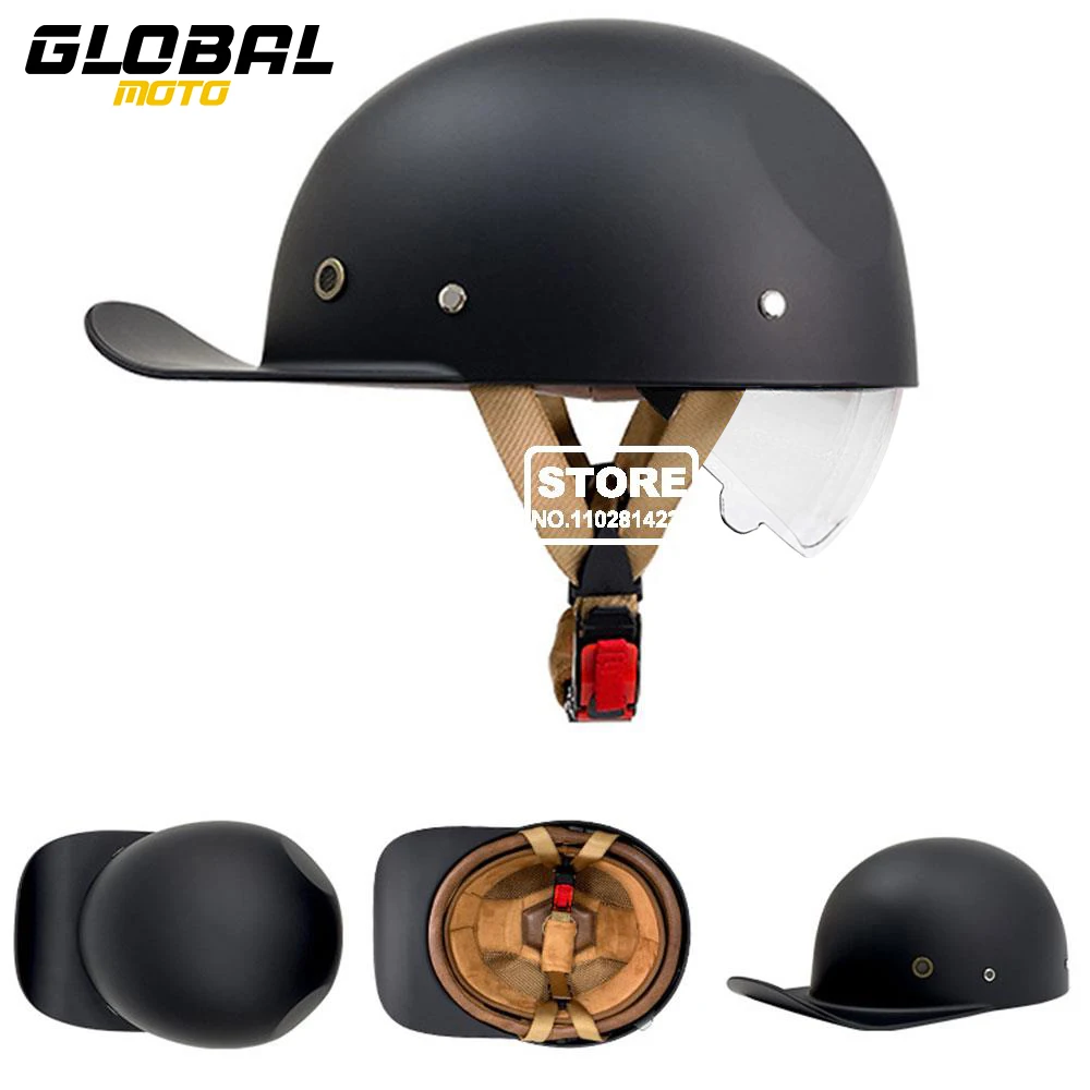 

Motorcycle Helmet Retro DOT Certification Motorbike Helmet Riding Racing Half Helmet Men Women Baseball Cap ABS Material