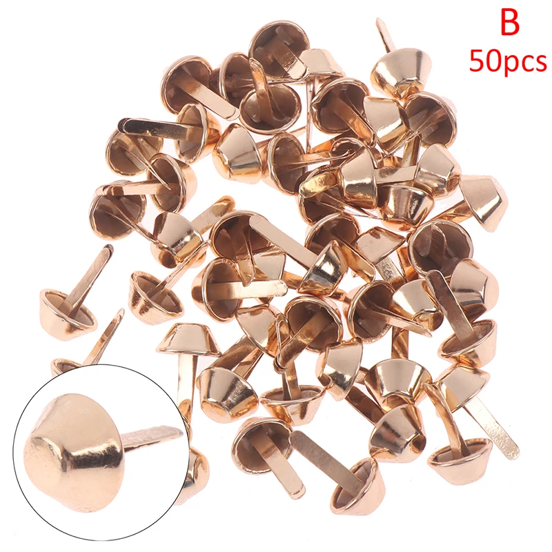 

DIY NEW 50pcs/lot 12mm Metal Crafts Purse Feet Rivets Studs Pierced For Purse Handbag Leather Accessories Punk Rock Rivets Bag