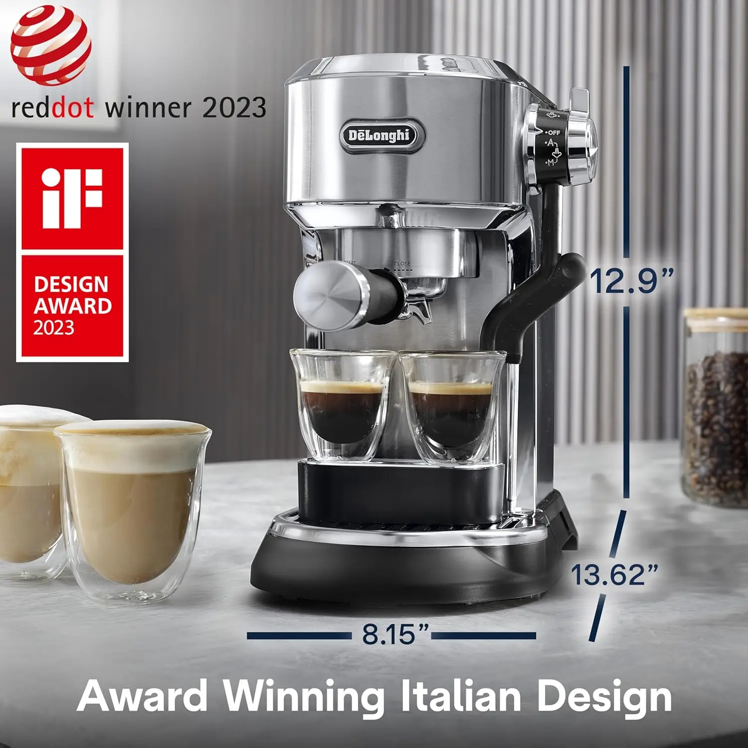 Dedica Maestro Plus Espresso Machine with Automatic Steam Wand for Latte, Cappuccino, Coffee, Stainless Steel, EC950M 6