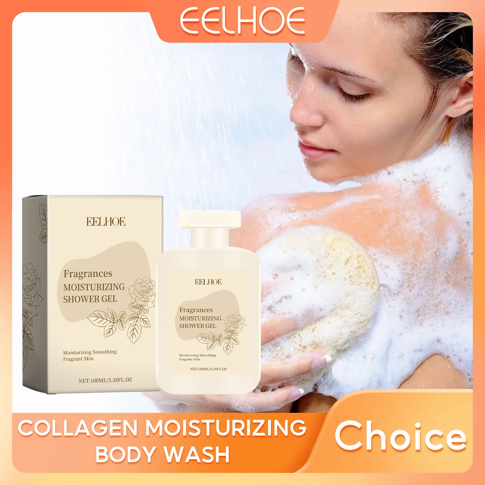 Collagen Body Wash Moisturizing Deep Cleansing Shower Gel Long Lasting Fragrance Body Exfoliator Skin Brightening Bath Products