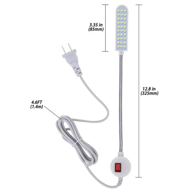 LED Work Light Sewing Machine Lighting Lamp Sewing Machine Light 102030 Industrial Lighting LED Sewing Machine Night Lights Home Magnetic Flexible Adjustable For Base Adsorbed