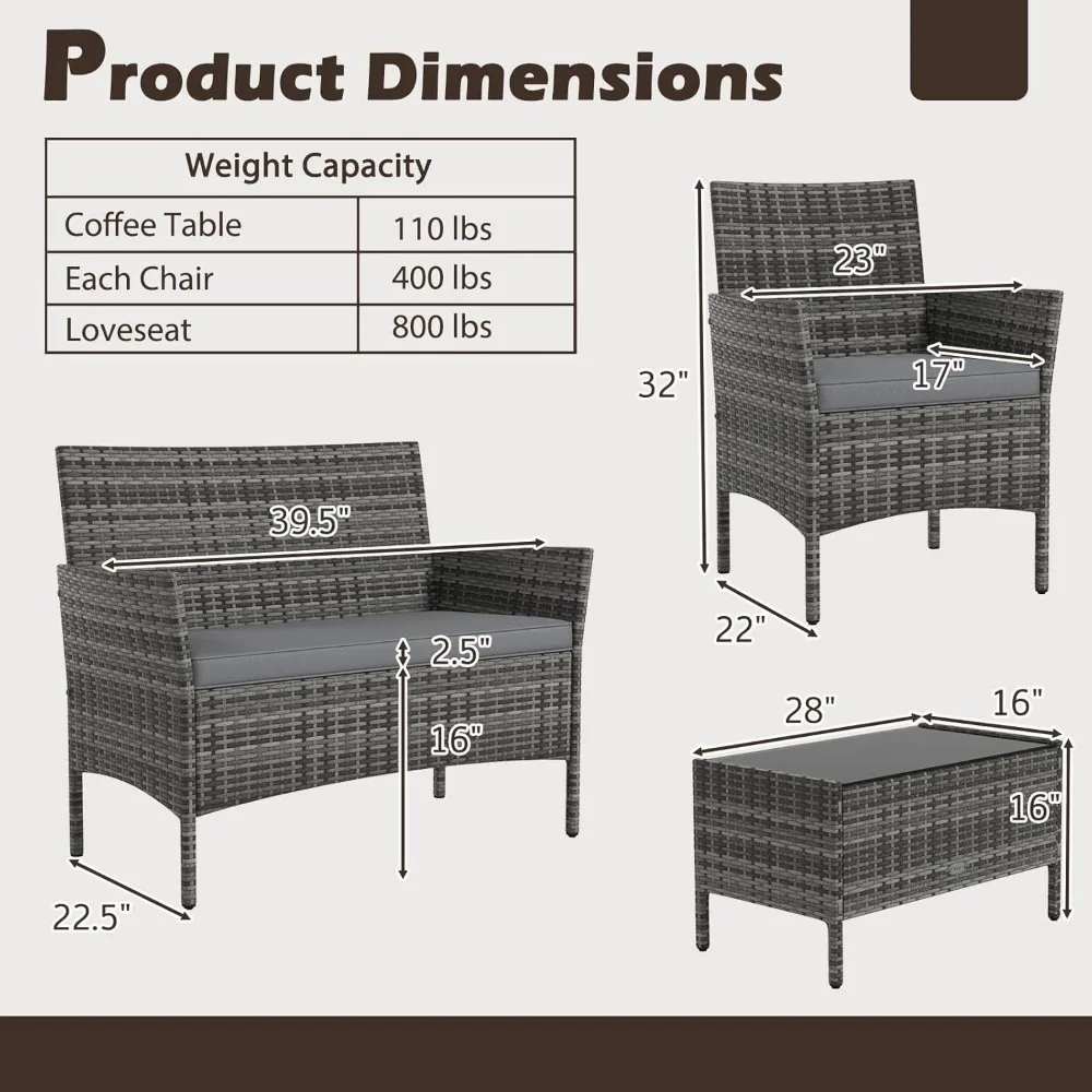 8-Piece Rattan Patio Set 4