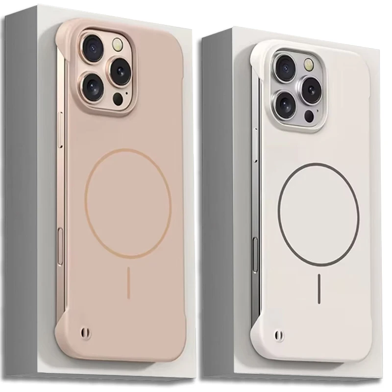 Frameless Matte Magnetic Shockproof Phone Case with Magsafe Compatibility