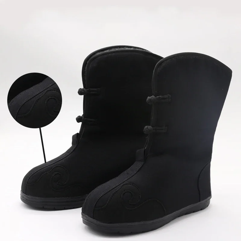 Winter Kung Fu Shoes Tai Chi Wing Chun Chinese Traditional Martial Arts Warm Boots Wudang Taoist Manual Cotten Fabric