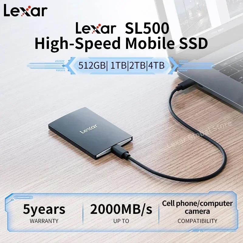 Lexar SL500 ポータブルソリッドステートドライブ 2TB 1TB USB3.2 高速