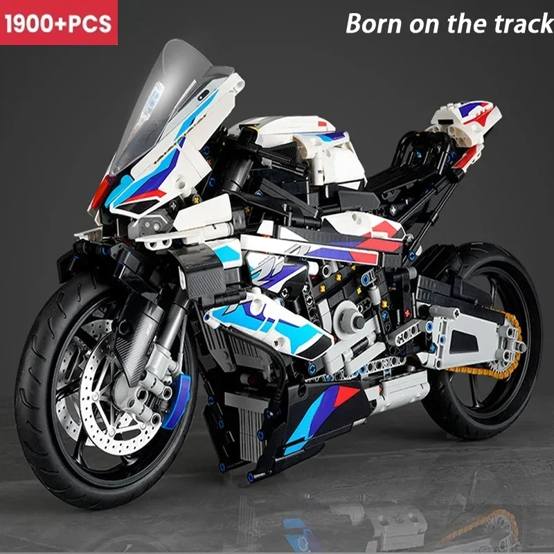 New 1920PCS Technical Super Speed Motorcycle MOC Building Block Compatible Motorbike Model Educational Vehicle Bricks Toy Gift