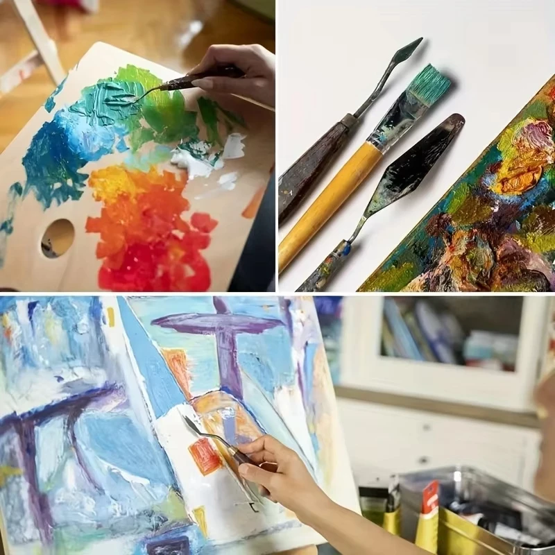 Painting Scraper Stainless Steel Oil Painting Knives Artist Crafts Spatula Palette Knife Scraper Drawing Art Tools Stationery Supplies