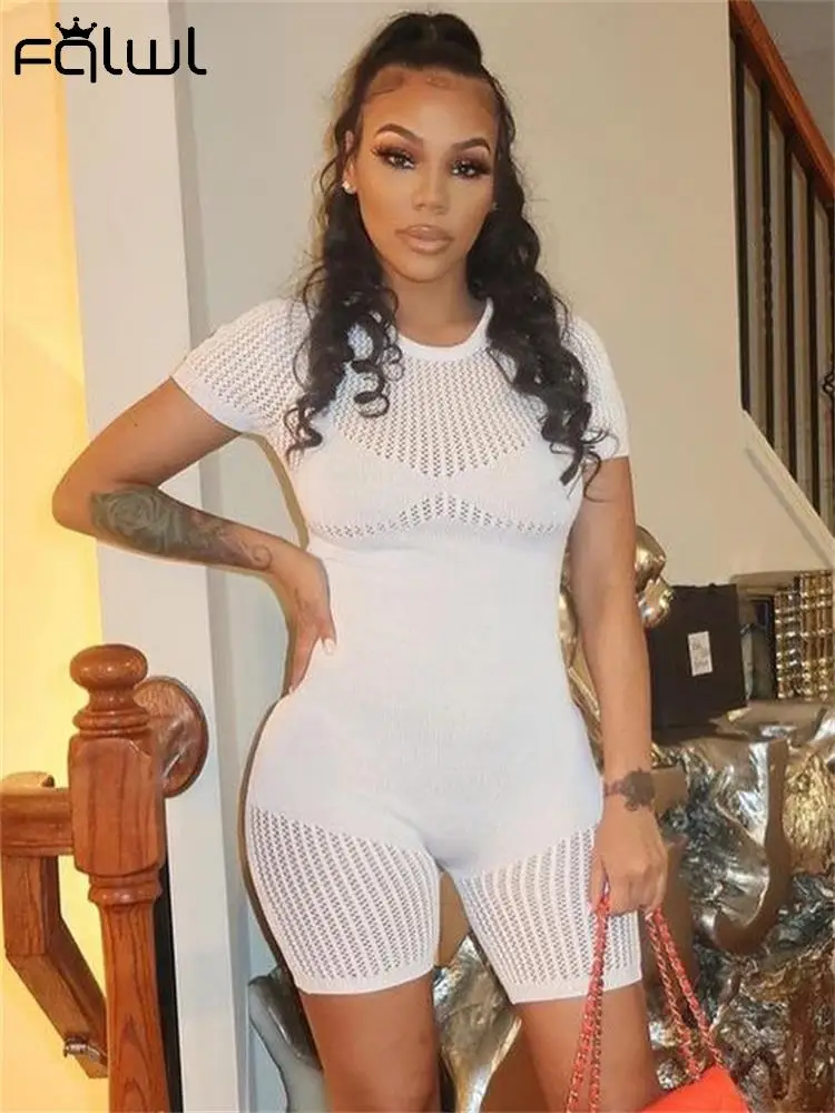 

Женский прозрачный комбинезон для йоги, с коротким рукавом