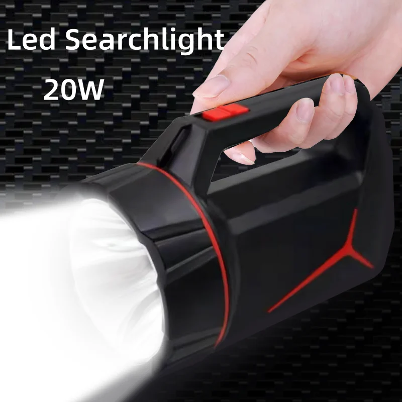 Portable Rechargeable Spotlight High Power Led emergency Camp Flashlights ABS Waterproof Torch Work Light Outdoor Searchlight
