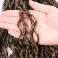 Synthétique déesse Locs Crochet cheveux tresses bouclés Faux Locs tressage Extensions de cheveux perruque pour les femmes noir Hippie Boho Style 5