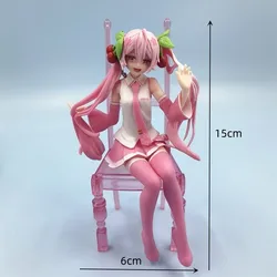 Hatsune Miku Anime Virtual Singer Figurine - Manga-Inspired Kawaii Desk and Cake Decoration Toy Gift (1pcs- pink chair)