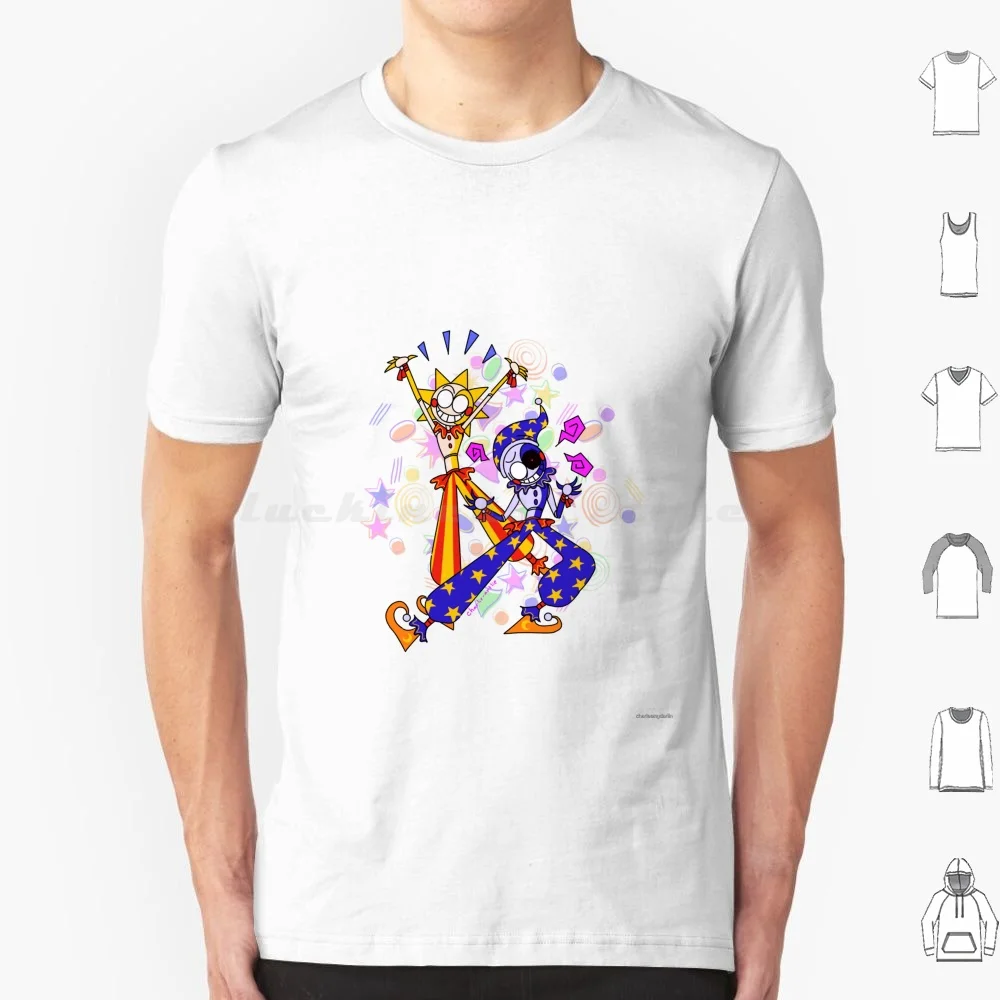 Maglietta Sun And Moon Big Size 100% Cotone Sundrop Moondrop Sun And Moon Security Brake Fnaf Fnaf Sb Sun Moon Daycare Assistant