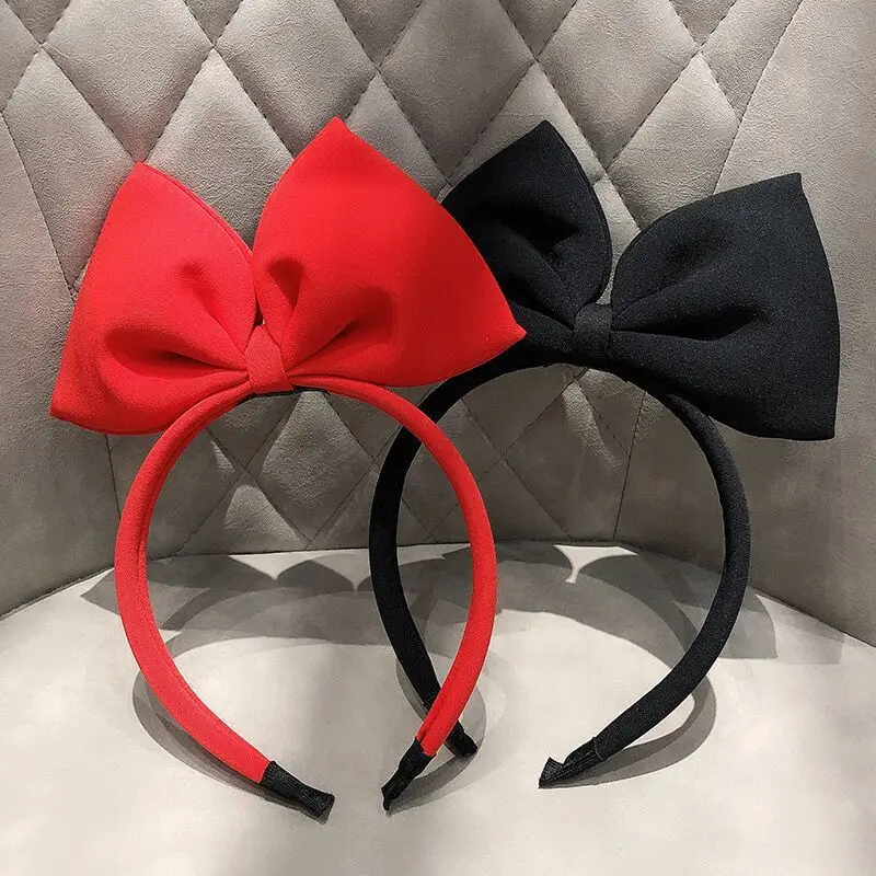 Festive Red Hair Bow Headband for Girls - Fabric Hair Accessory for Parties and Celebrations