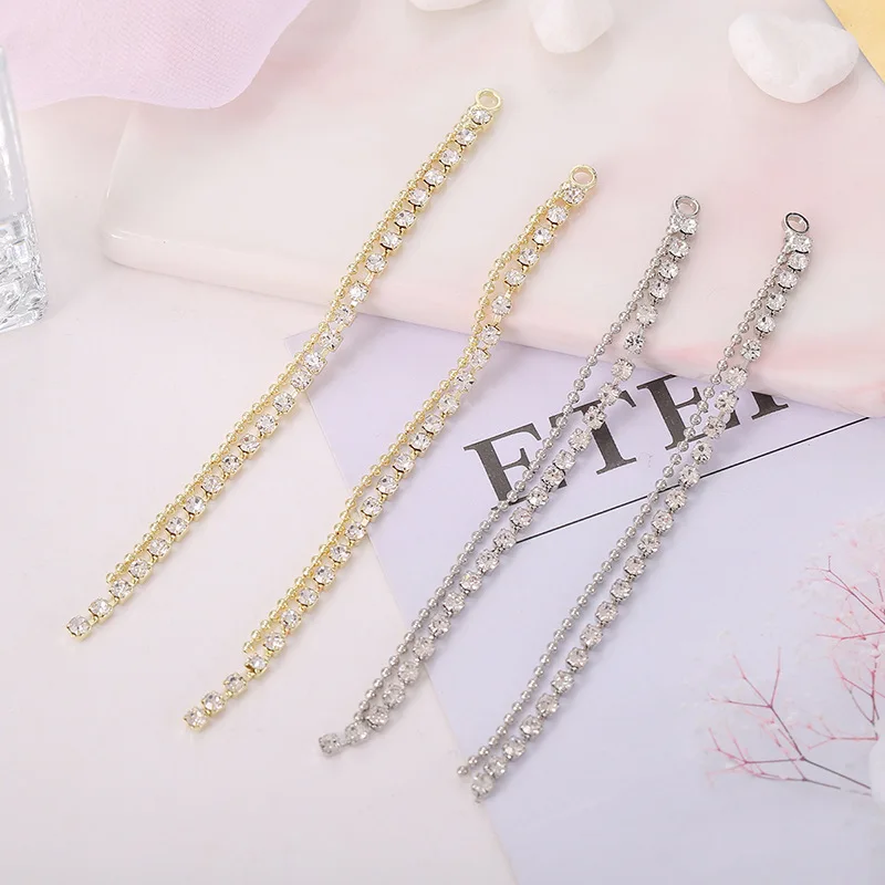 10pcs/Lot Trendy Rhinestone Copper Tassel for Jewelry Making DIY Handmade Phone Charm Earring Necklace Findings Accessories