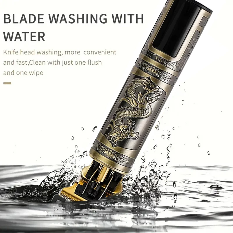 Professional Carving Hair Trimmer Rechargeable Hair Cutting Machine Barber Hair Clipper Vintage T9 Mens Hair Trimmer Gift