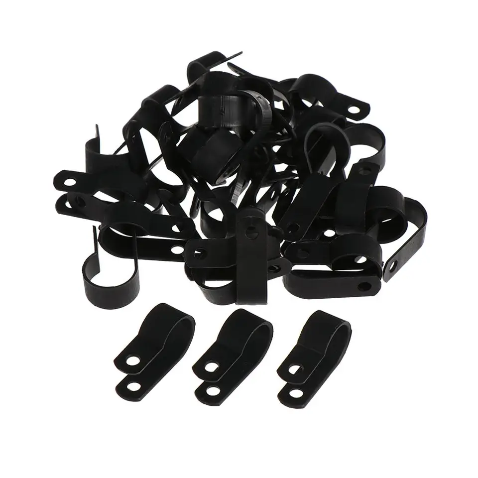 Lot De 100 Clips De Câble En Plastique De Type R - Grande Taille