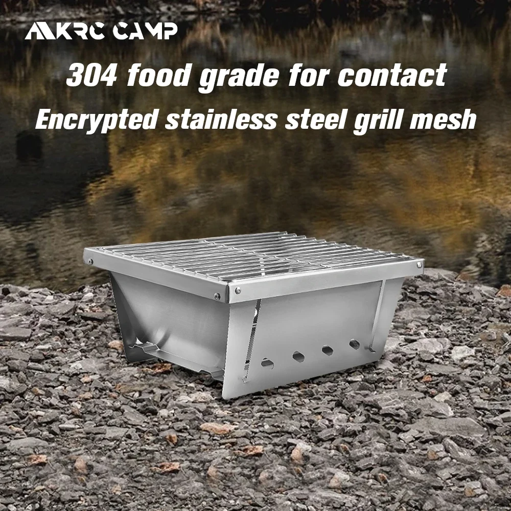 304 Stainless Steel BBQ Grill – Portable Folding Camping Stove for Outdoor Cooking 4