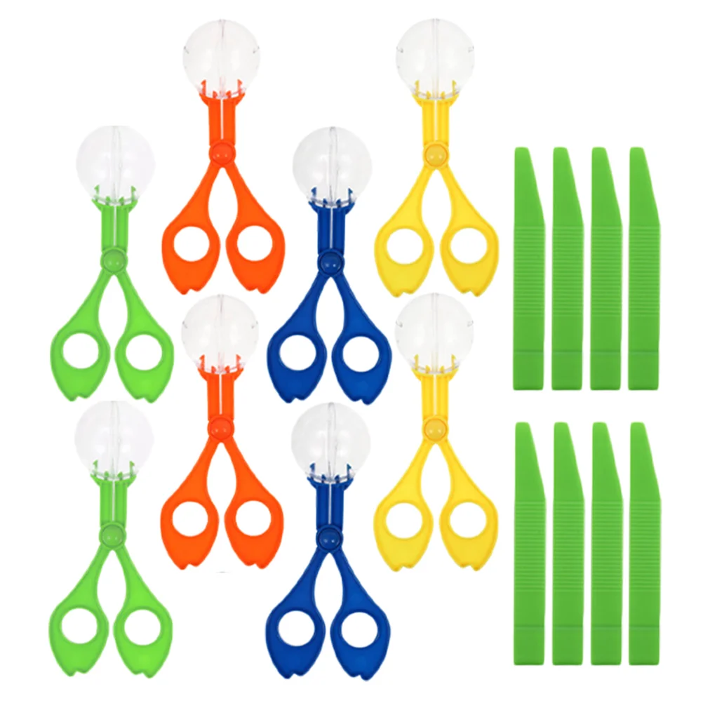 

8 Sets Scissors Clip Tweezers Plastic Animals Bug Insect Catcher Pliers Catching Toddler Bugs Tongs Kids