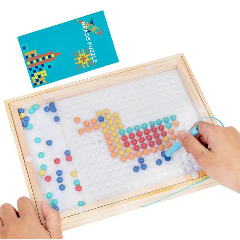 

Magnetic Bead Drawing Board Wooden Ball Doodle Board For Children Magnetic Tablet With Beads And Magnet Pen Educational Drawing