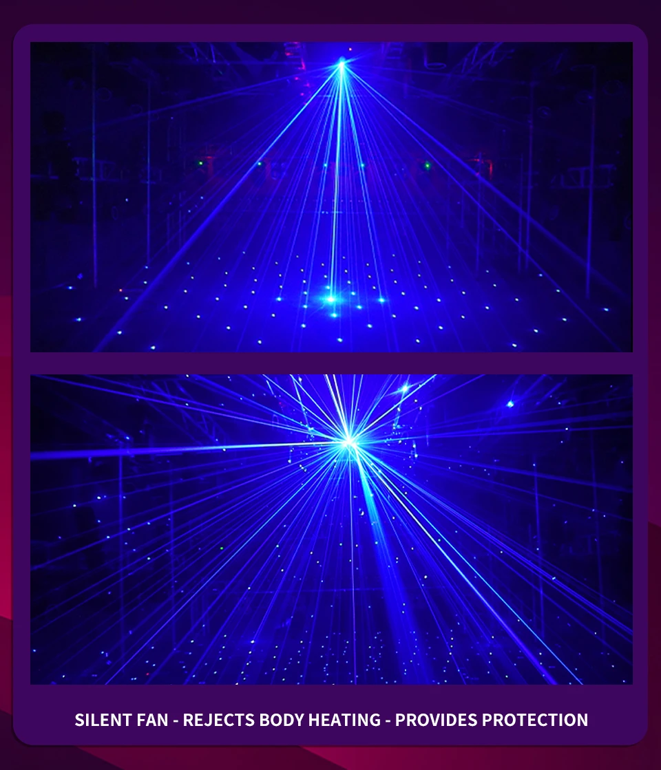 DMX Controller Rotating Bar Star Laser light Full Star Laser Stage Lighting 80W
