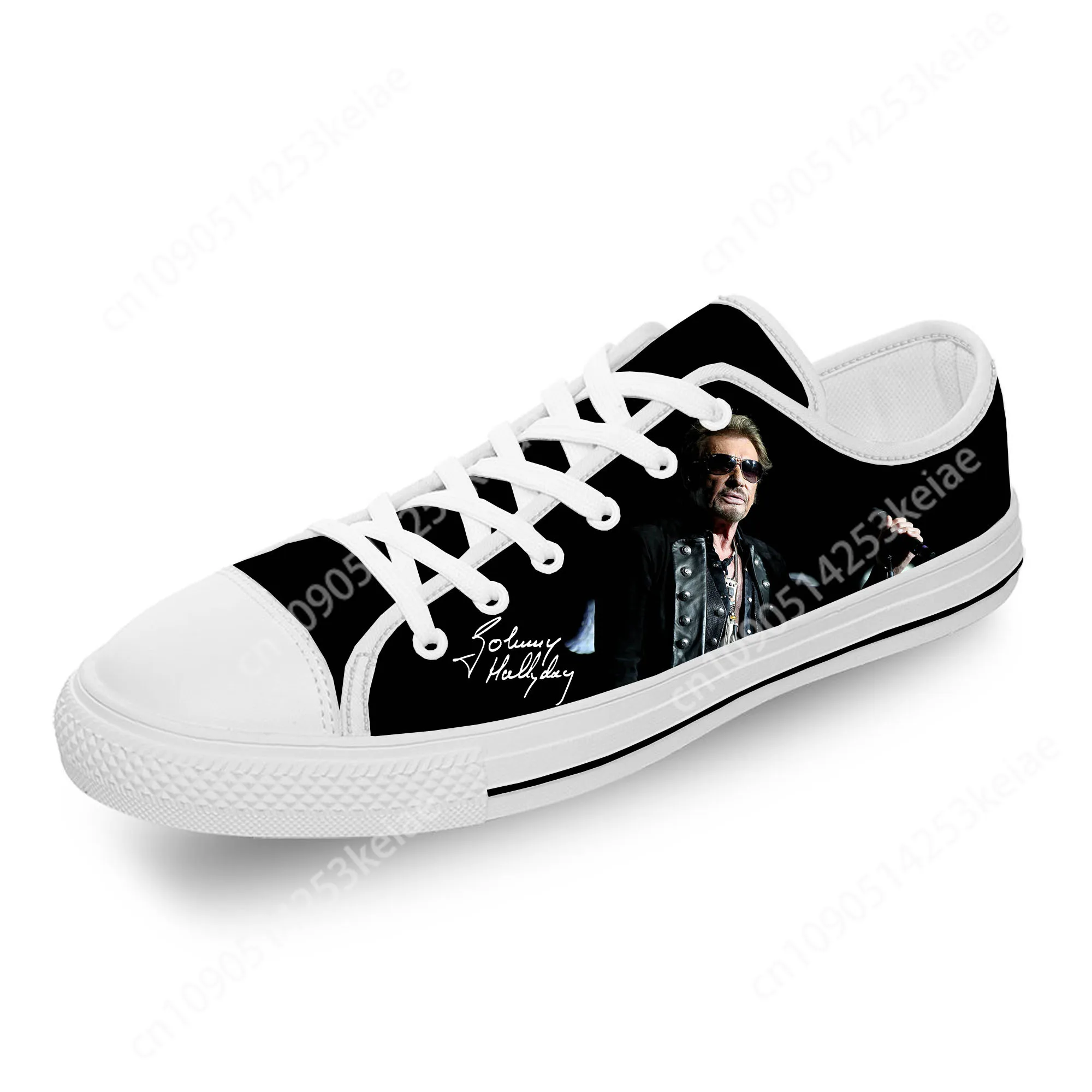Johnny Hallyday Rock Star Lightweight Cloth 3D Print Funny Fashion Low Top Canvas Shoes Men Women Casual Breathable Sneakers 4