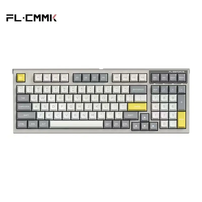 keyboard with touchpad for pc FL·ESPORTS FL980 Mechanical Keyboard 98-Key Wireless 2.4G Bluetooth Three-Mode Fullkey Switchable Axis Game Office Equipment mini computer keyboard Keyboards