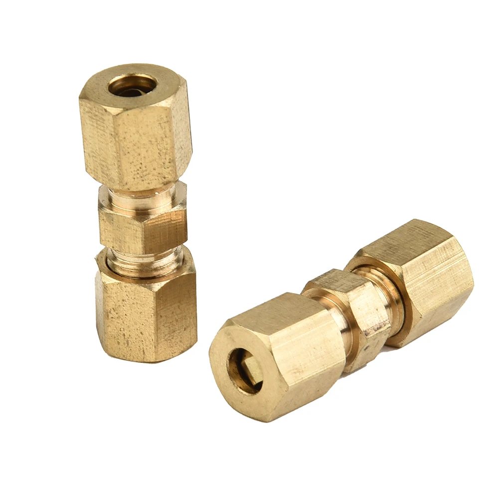 brake line connector 10Pcs brake lines pipe brass connector for brake line without flaring 4.75mm 3/16" fittings straight reducer compression kits