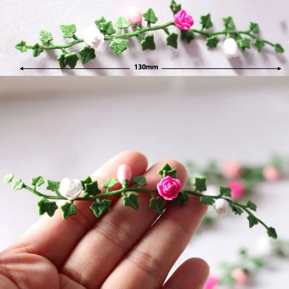 20Pcs Dollhouse Simulation Decoration 1/12 Rattan Artificial Flower Wall Hanging Ring Hanato Vine DIY Accessorie Cake Model Gift 5