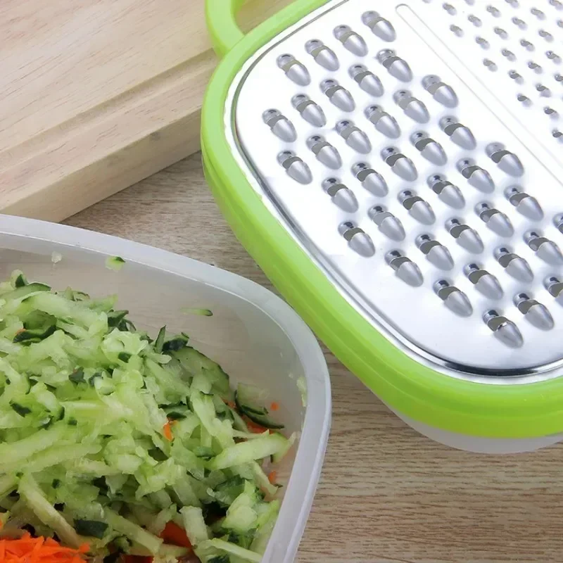 Vegetable and Fruit Slicer Plastic Manual Vegetable Chopper Slicer Cheese Carrot Shredder 3-in-1 Potato Grater French Fry Cutter Kitchen Fruit Accessories