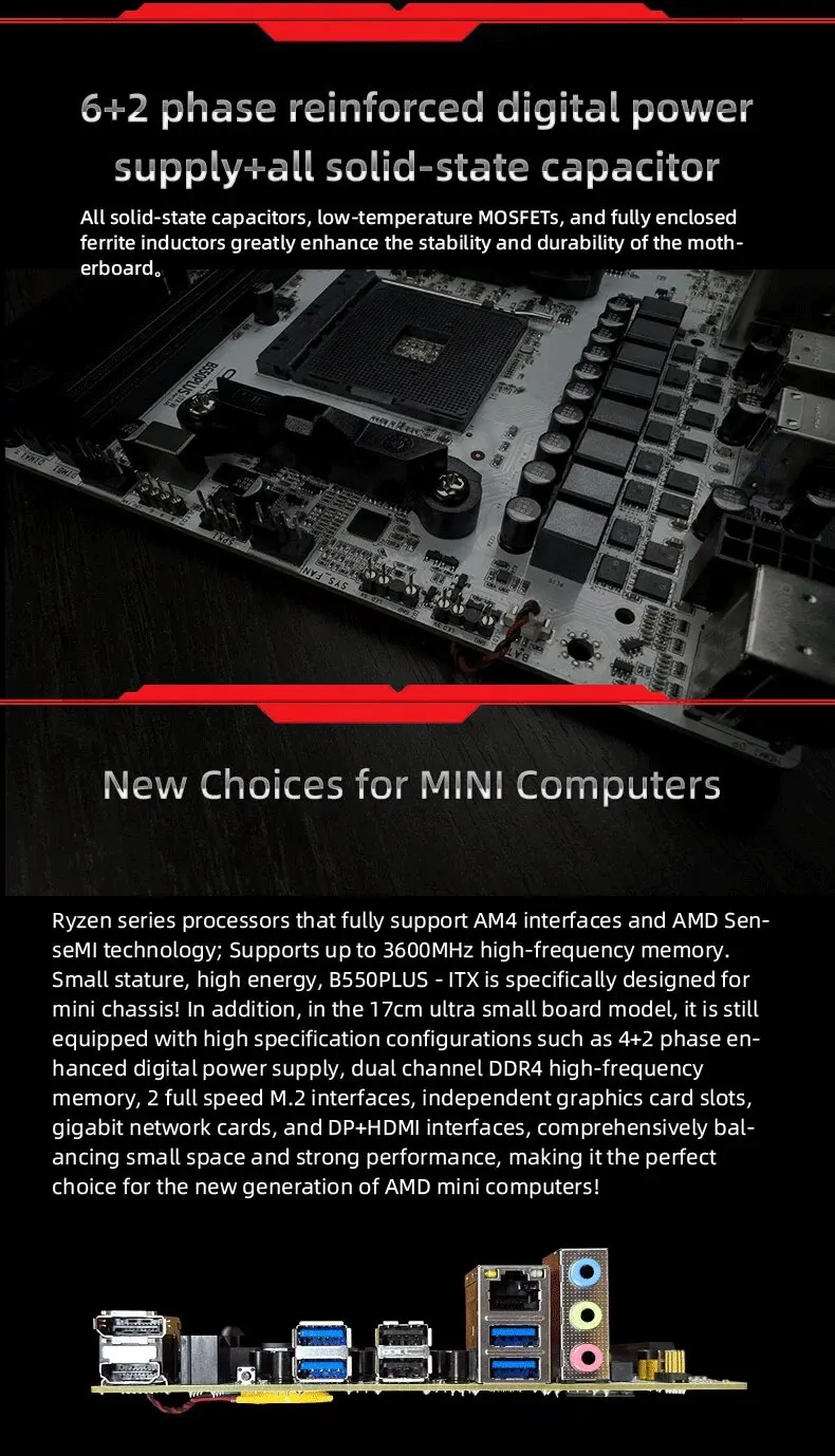 B550 AM4 mini-itx Motherboard B550SD4-ITX for AMD Ryzen 3000/5000 series  processors DDR4 Dual Channel - AliExpress