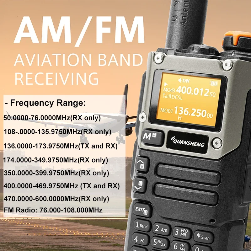 Quansheng UV-K6 Walkie Talkie 50-600MHz Full Band Receiving Type C Charge Air Band 5W DTMF Scrambler NOAA Channels UV-K58 Radios 2
