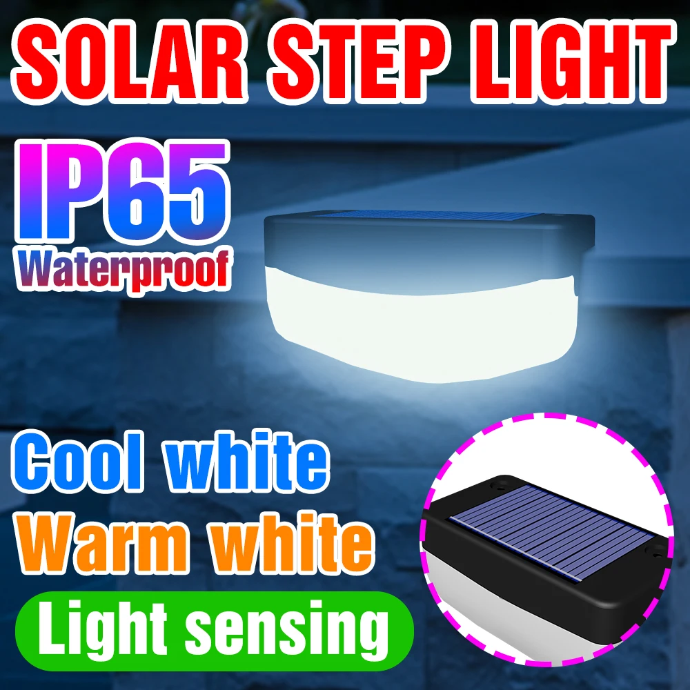 Outdoor Led Reflector Solar Light Waterproof Light Sensing Stairs Step Lamp Decoration For Lighting Front Doors Garden Lights