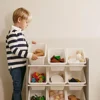 3-Tier Organizer with 9 Bins, Toy Storage, Grey/White 2