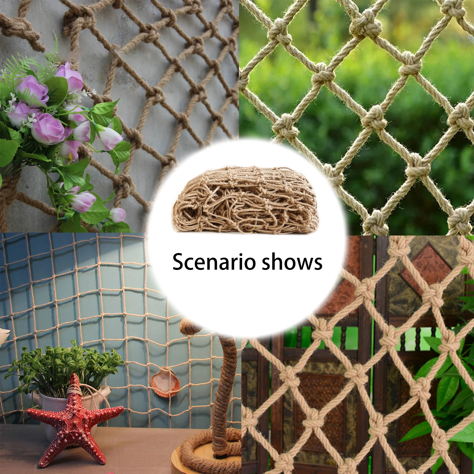 Plant Support Tool Hemp Rope Net Wall Decoration New Style Stair Balcony Decorate Durable