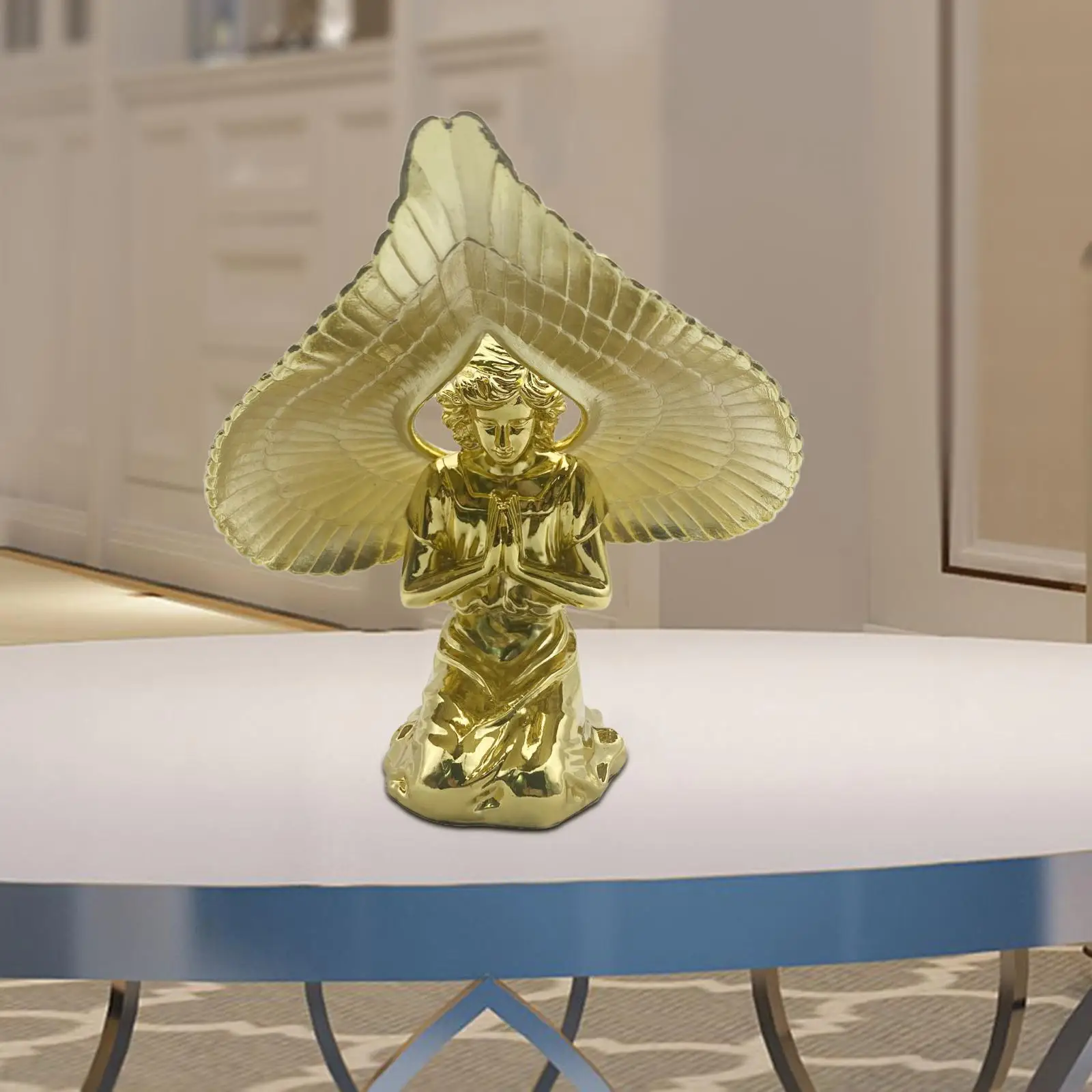 

Металлический Ангел на коленях, молитвенная статуя, настольное украшение для настольных шкафов