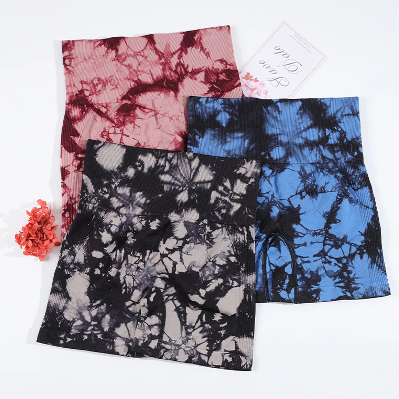 Yoga Leggings CHRLEISURE Tie Dye Women Shorts Seamless Yoga Tight Butt Lifting Workout Cycling Sweatpants
