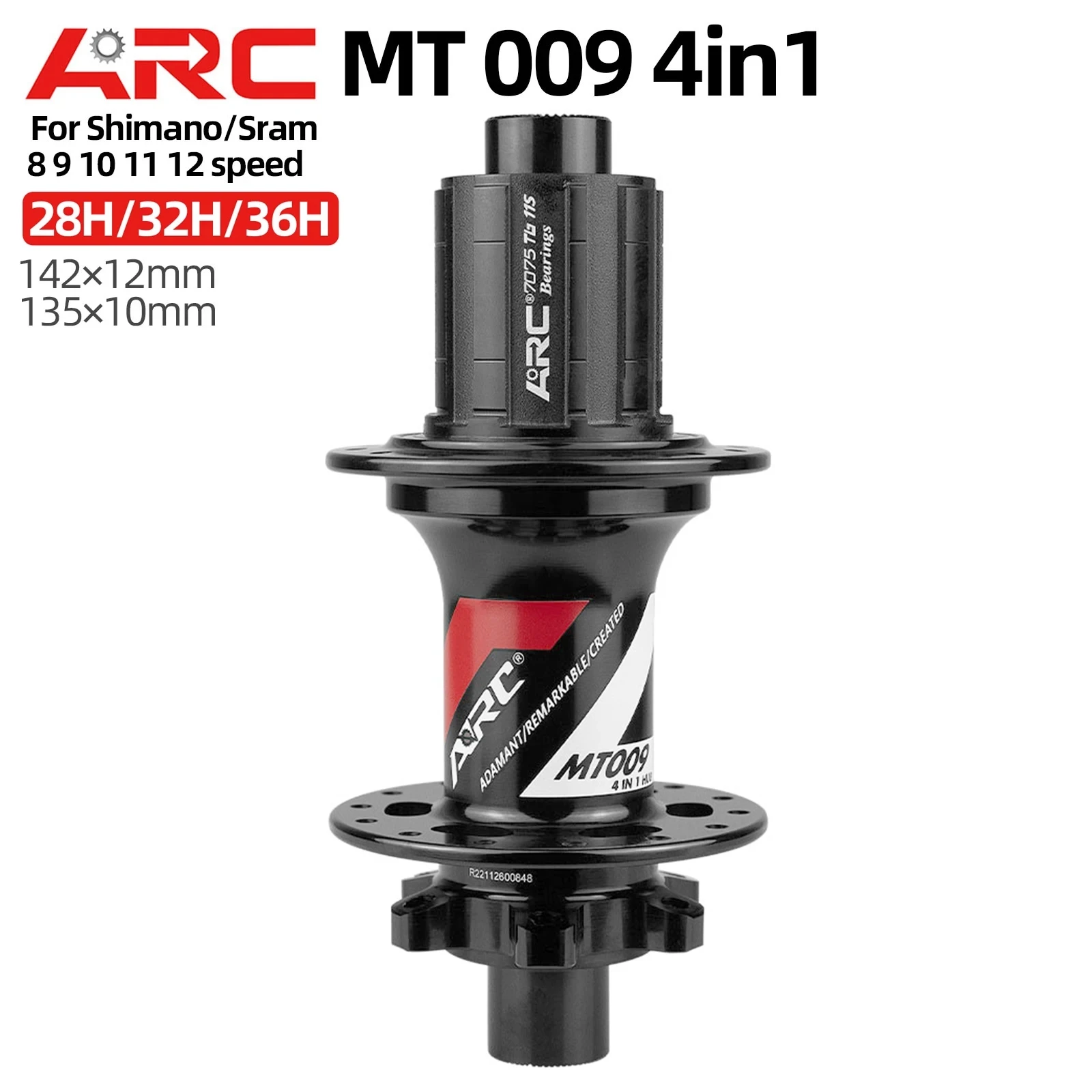 

MT009 4 IN 1 rear hub mtb mountain bike hub 28 32 36 Holes HG MS XD freehub 10 135 mm 12 142 mm 11 12 speed bicycle hubs parts