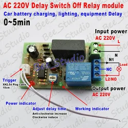 Versatile Adjustable Timer Relay Module with 0 - 5 Minute Delay (AC 220V - 240V) - 0 - 60s