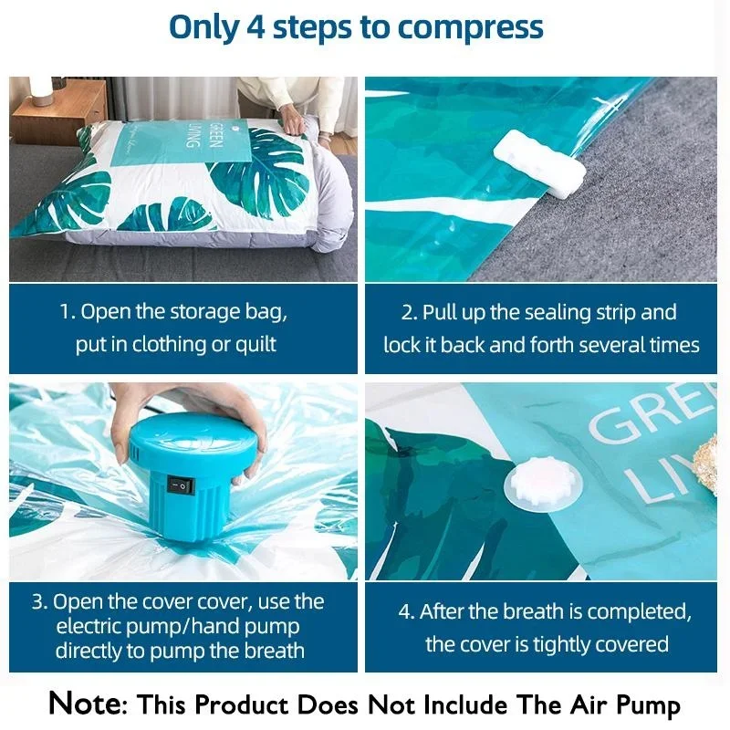 Household Reusable Vacuum Storage Bags Large Capacity Vacuum Compression Bag for Clothes Storage Sealed Bag Travel Store Bags 5