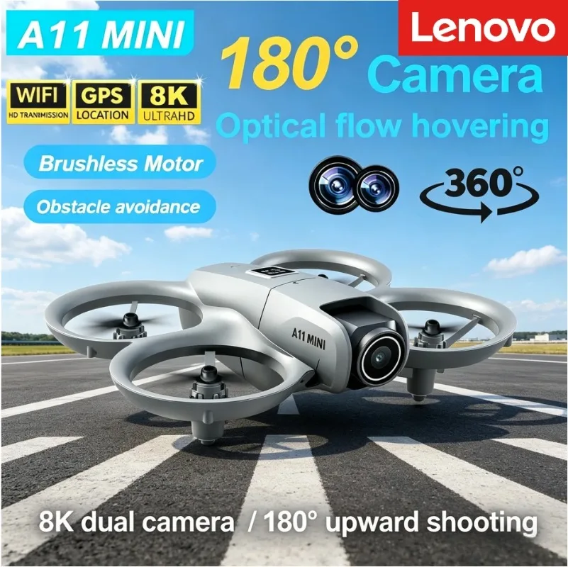 Moteur sans balais du Mini Drone Lenovo A11 visible sur le bras du drone, design pliable et compact
