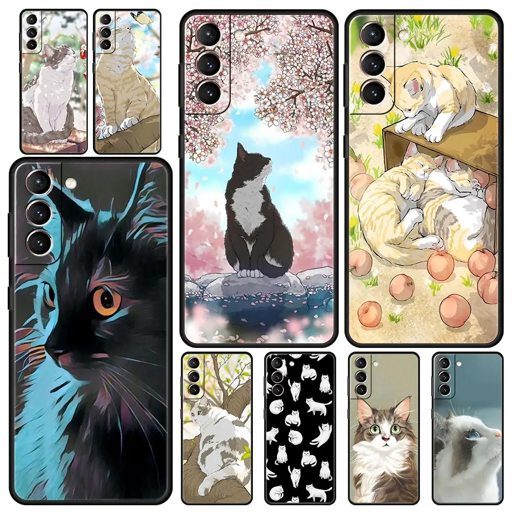 Charming Cats TPU Silicone Phone Case in Fashionable Design
