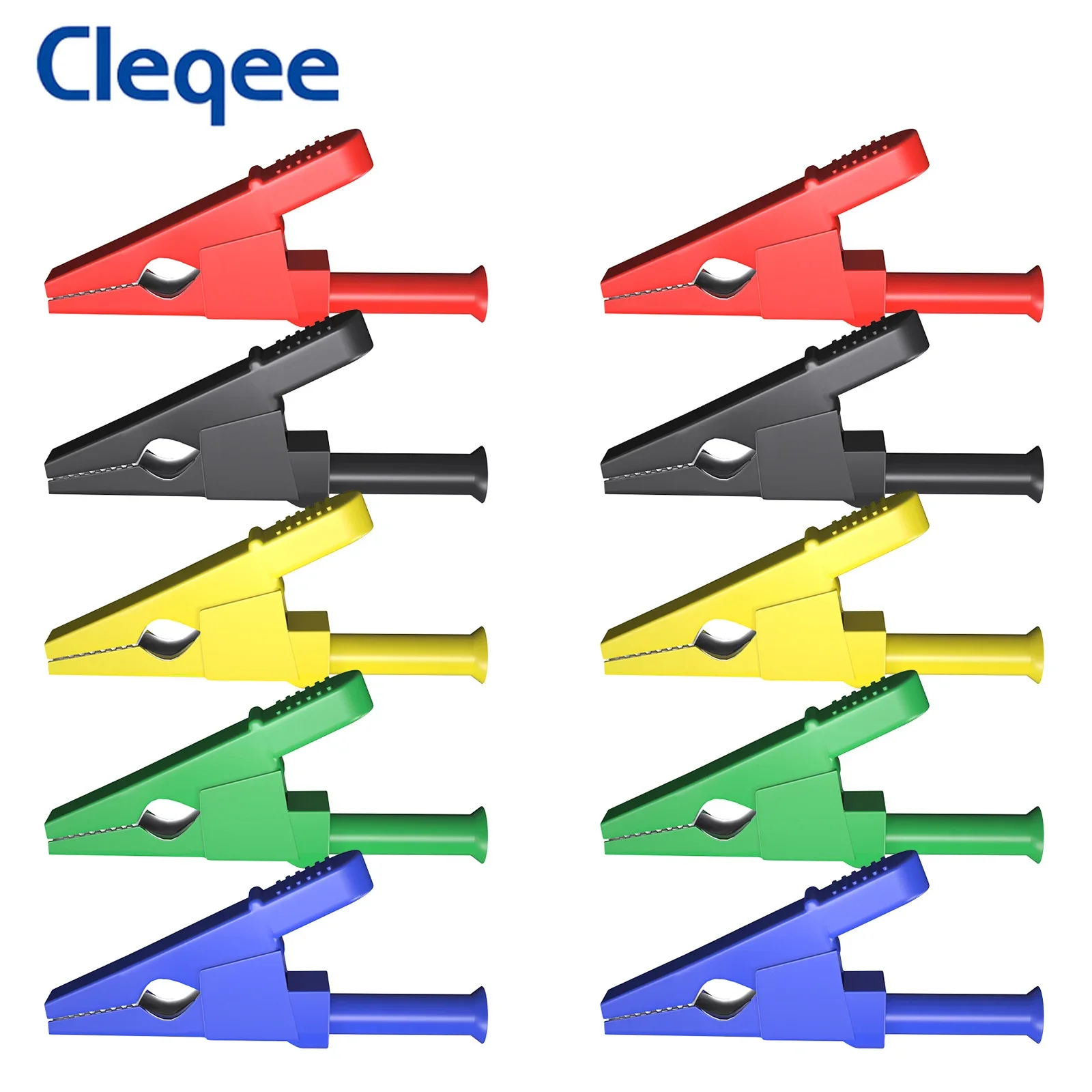 Cleqee P2002.20L, 10 шт., флейта с разъемом 4 мм, полностью изолированные зажимы крокодилы для 4 мм банановых штекеров или сварки, 30 А