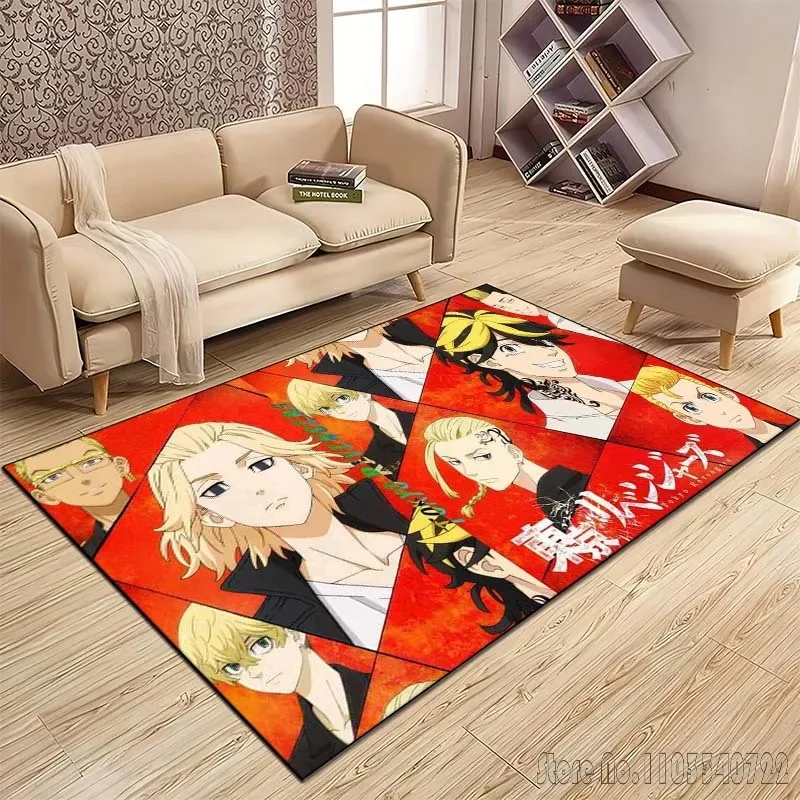 Tokyo R-Revengers Pattern Rug Carpet for Living Room Bathroom Mat Carpet for Bedroom Kid's Room Home Decor Anime Rug 4