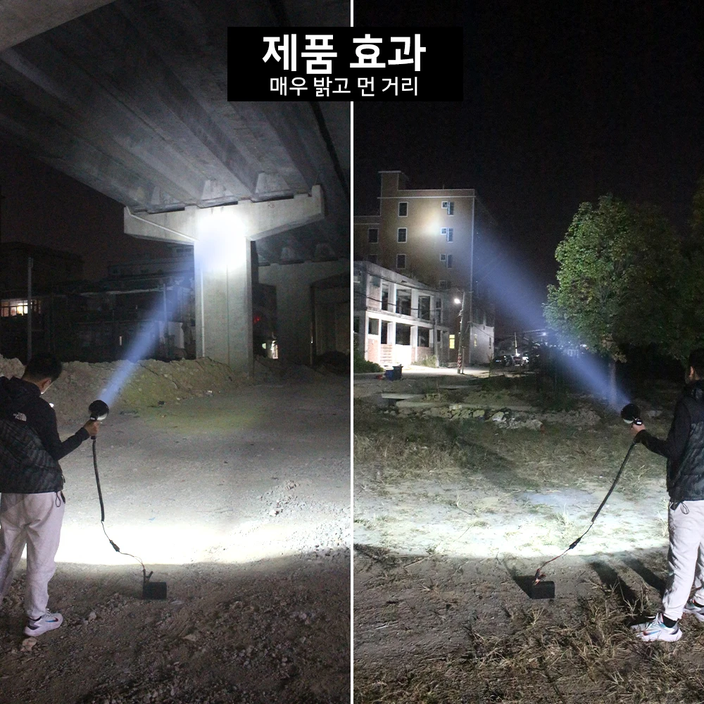 강력한 스포트라이트 삼각대 인터페이스가 있는 토치 라이트 고출력 손전등 크세논 램프 12v 서치라이트 사냥용 휴대용 조명