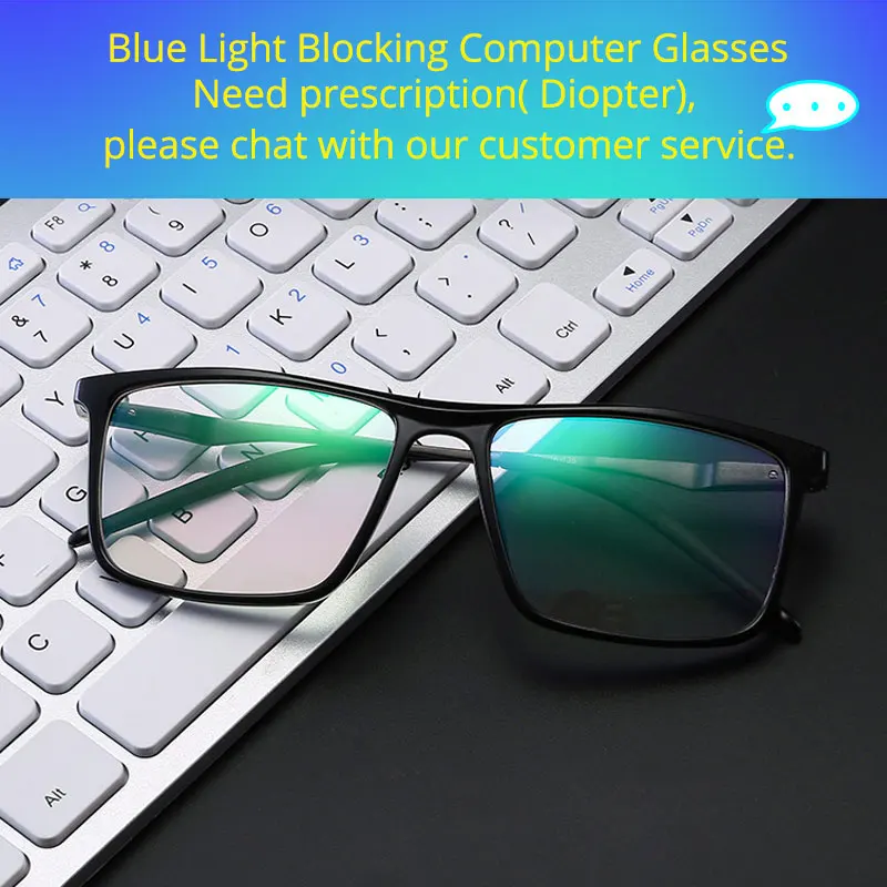 Blue Light Blocking Unisex Square Eyewear with UV Protection