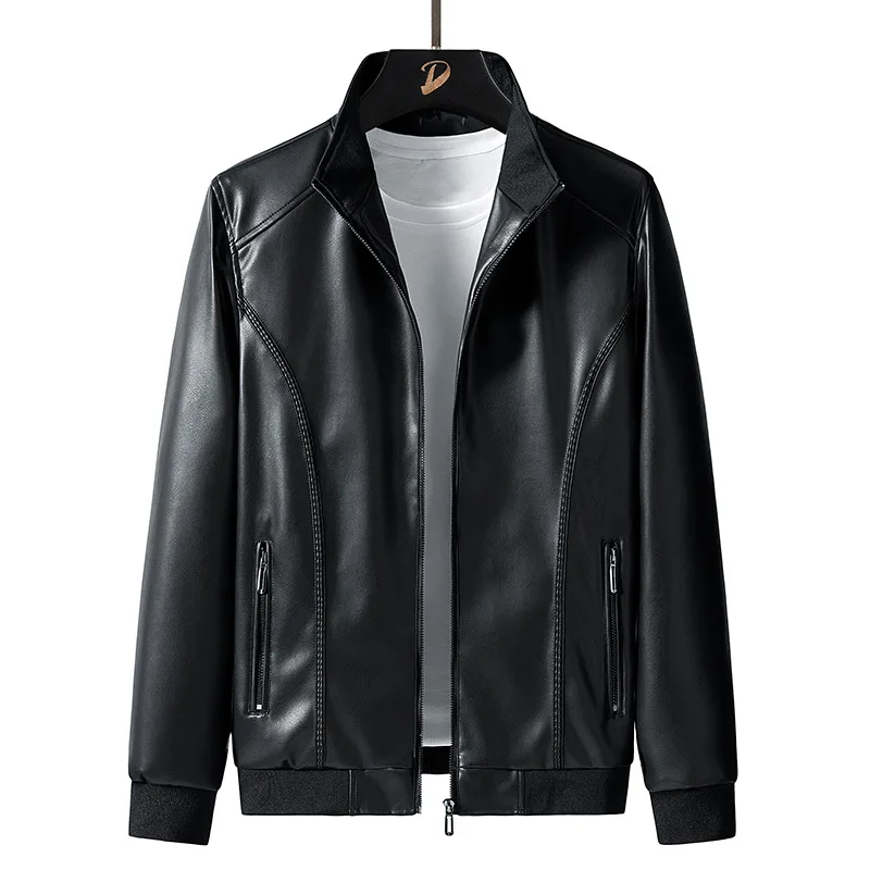 Veste demi-longueur en Cuir Noir - Pour Homme