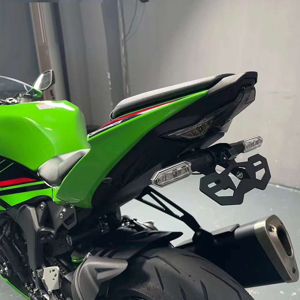 가와사키 ZX6R ZX636 2024-2025 오토바이 접이식 번호판 홀더 브래킷 리어 펜더 엘리미네이터 숏